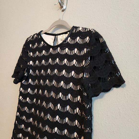 Kate Spade‎ Black Shanghai Scalloped Lace Blouse Size 2 - Picture 5 of 12